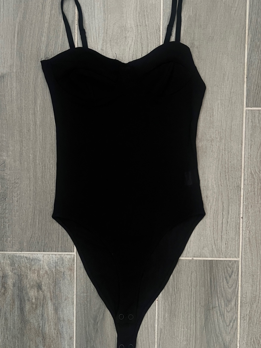 Forever 21 Black Girls' Adjustable-Strap One-Piece Mesh Bodysuit